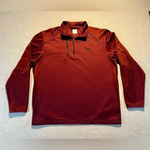 Callaway Men’s 1/4 Zip Maroon Performance Golf Long Sleeve Pullover Large